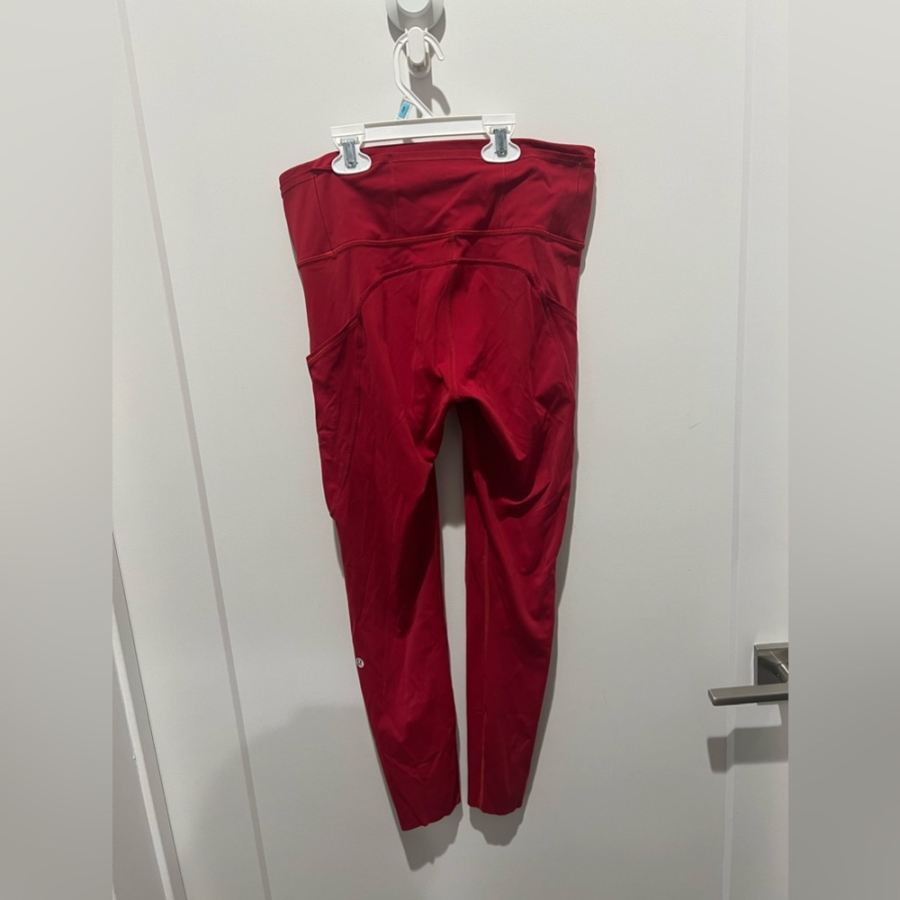 Red LuluLemon Leggings Base pase high rise
